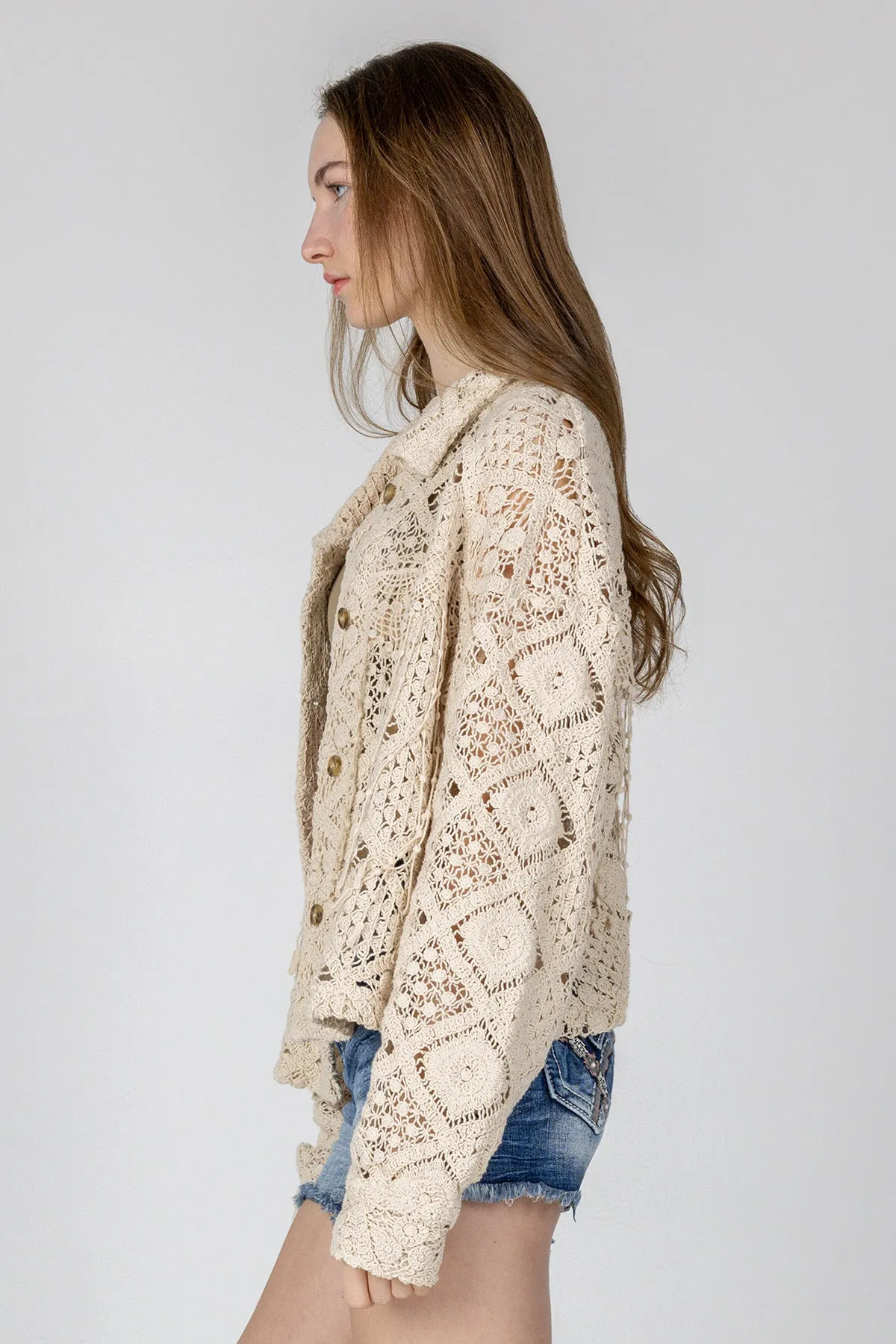 Macrame Crochet Jacket sold by Miss Me product image thumbnail 3