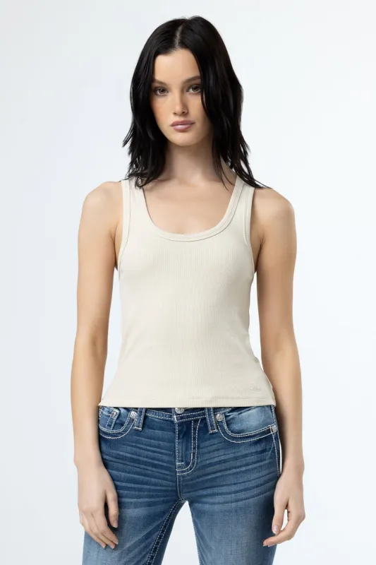 Everyday Seam Scoop Tank sold by Miss Me