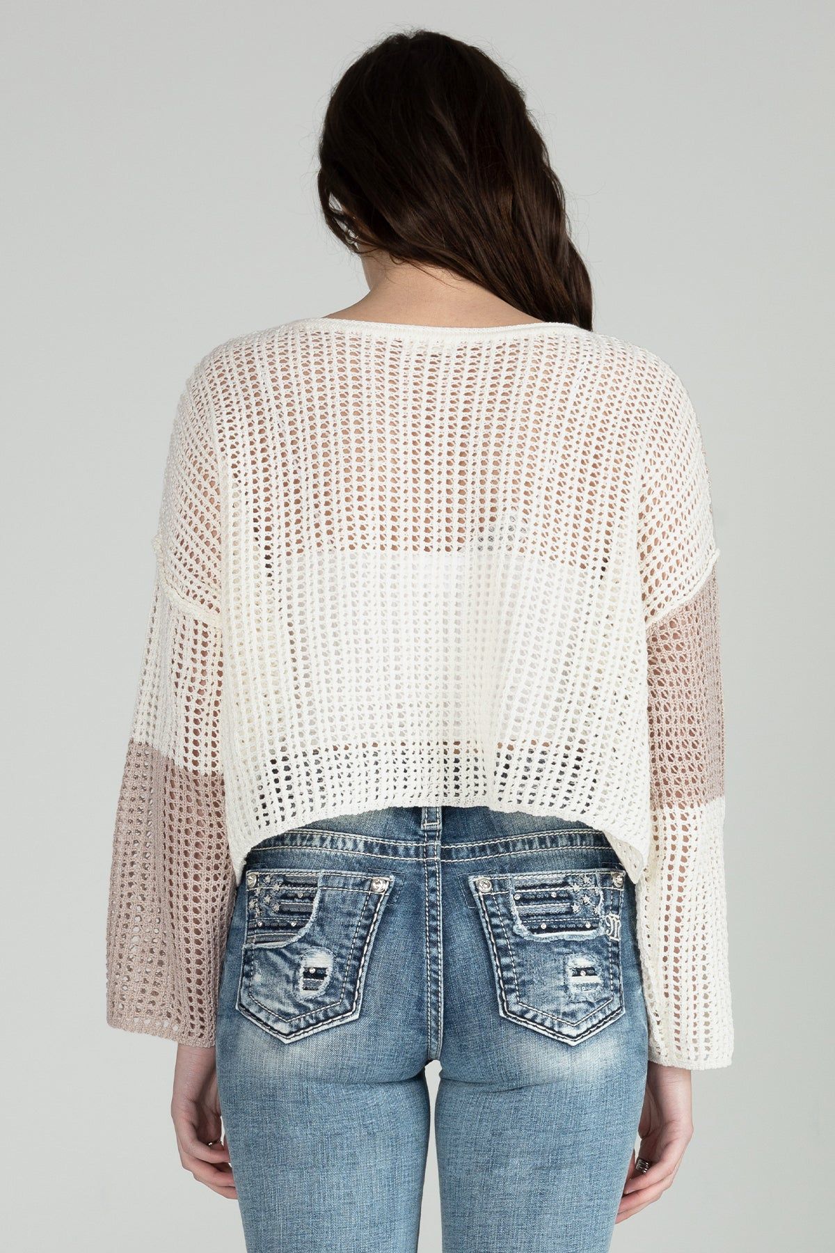 Cropped Crochet Knit Sweater sold by Miss Me product image thumbnail 5