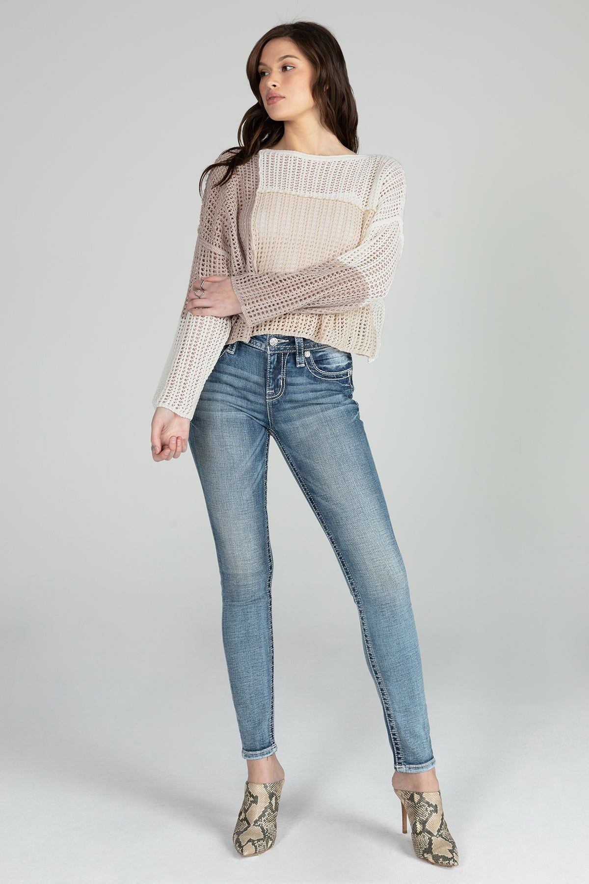 Cropped Crochet Knit Sweater sold by Miss Me product image thumbnail 2