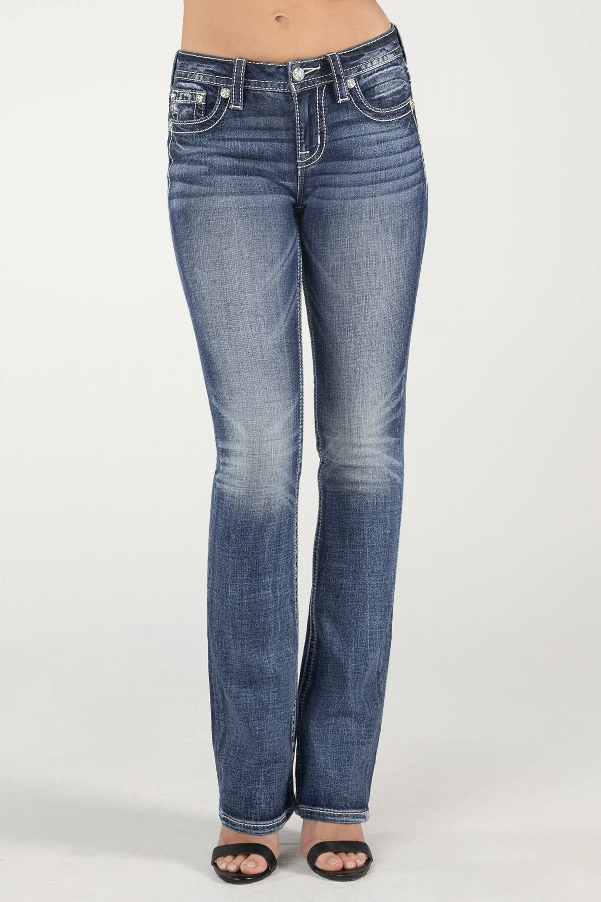 Simple Metallic Wings Bootcut Jeans sold by Miss Me product image thumbnail 2