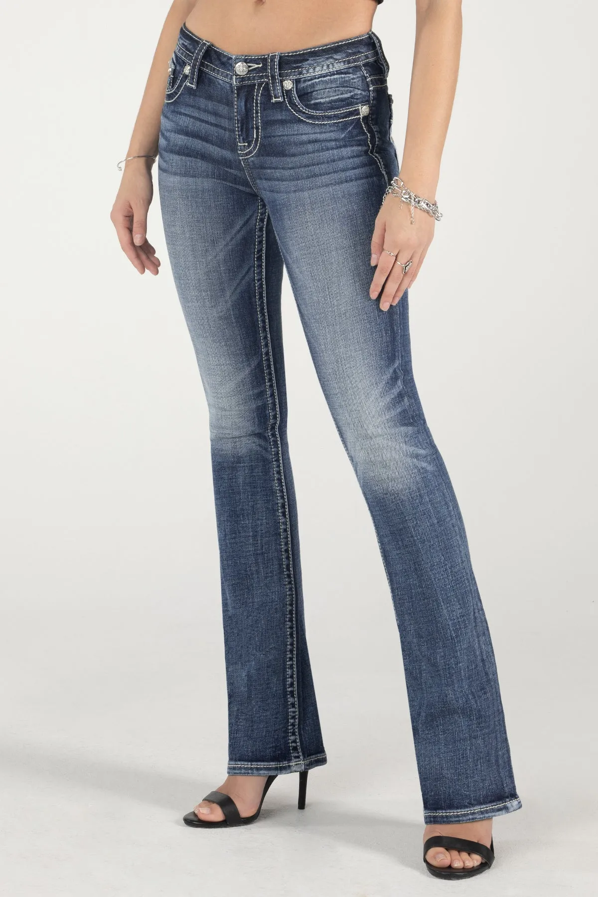 Simple Metallic Wings Bootcut Jeans sold by Miss Me product image thumbnail 3