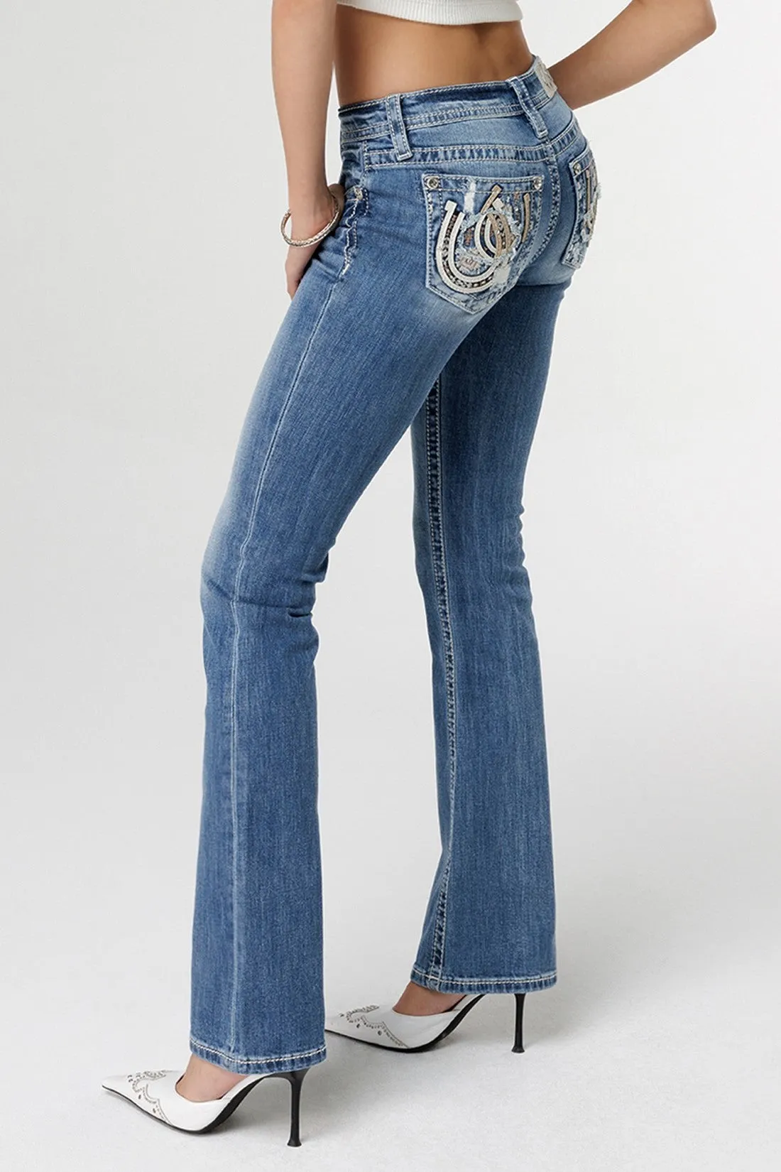Neutral Blues Horseshoe Bootcut Jeans sold by Miss Me product image thumbnail 3