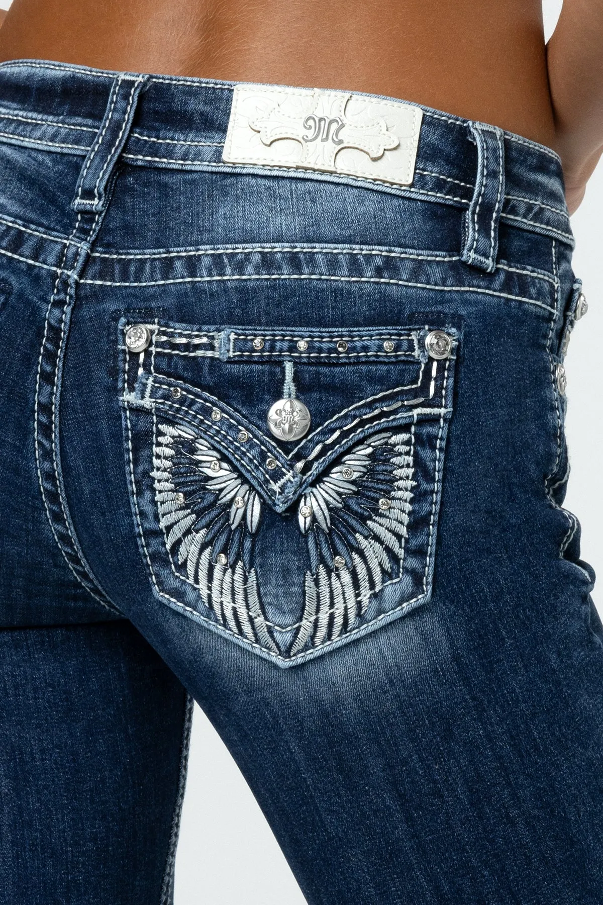 Raised Silver Wings Bootcut Jeans sold by Miss Me product image thumbnail 3