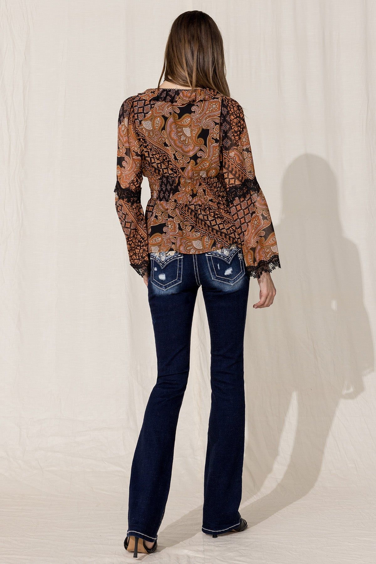 Patchwork Printed Blouse sold by Miss Me product image thumbnail 5