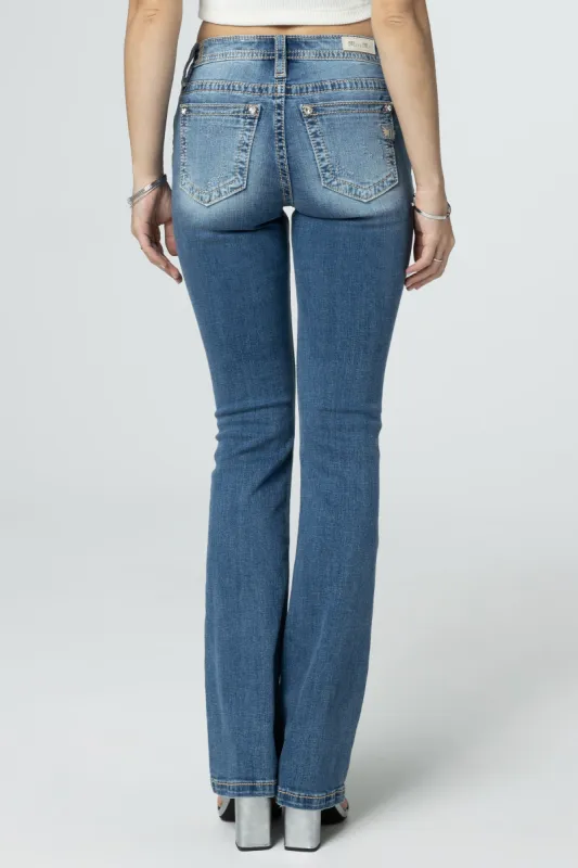 Light Wash Distressed Bootcut Jeans sold by Miss Me