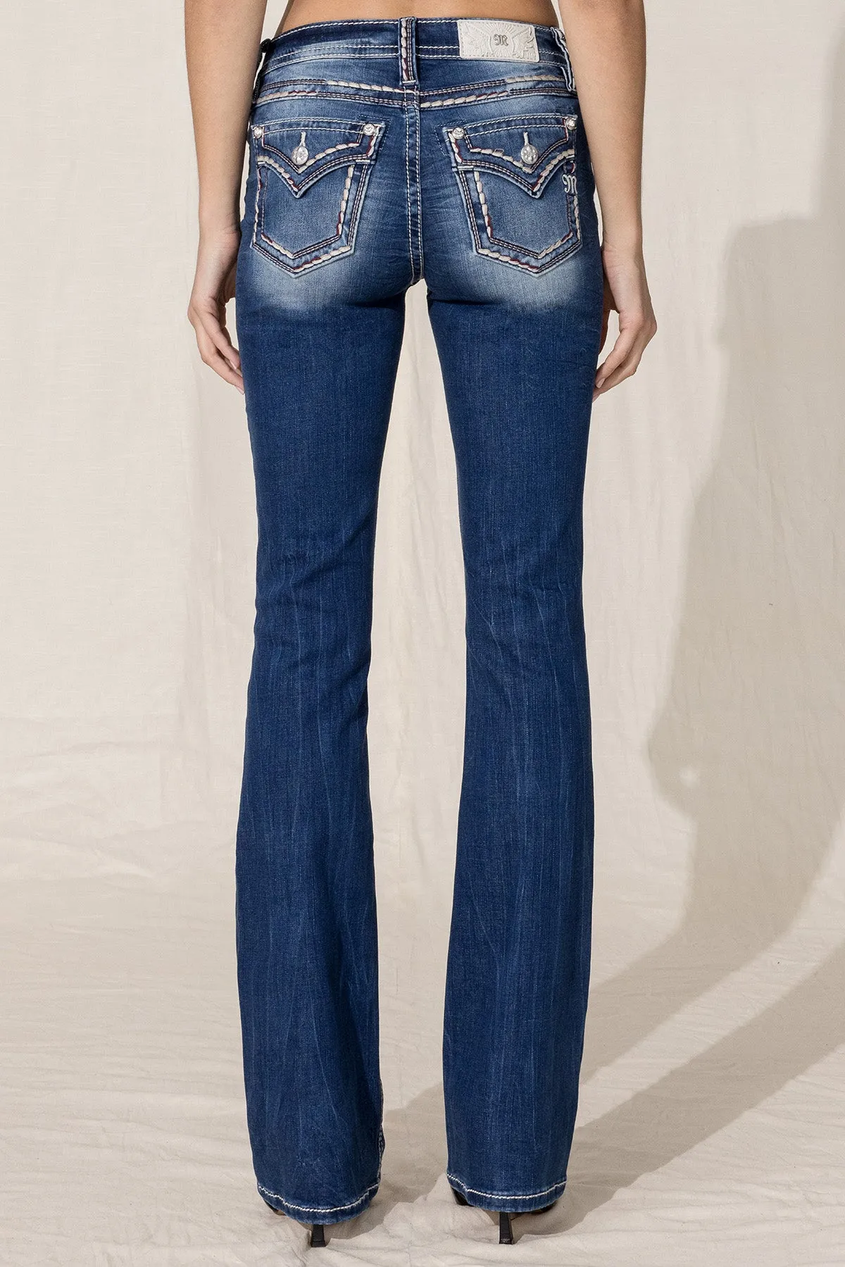 Broken Saddle Stitch Bootcut Jeans sold by Miss Me