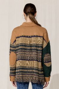 Mix Media Button Down Jacket sold by Miss Me