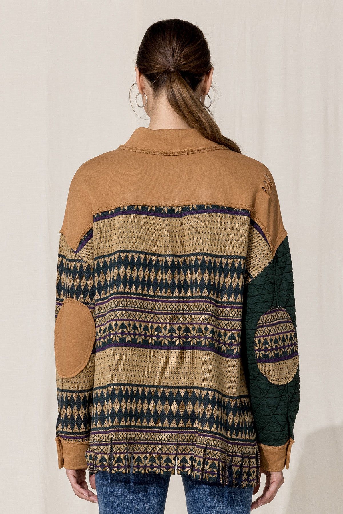 Mix Media Button Down Jacket sold by Miss Me product image thumbnail 3