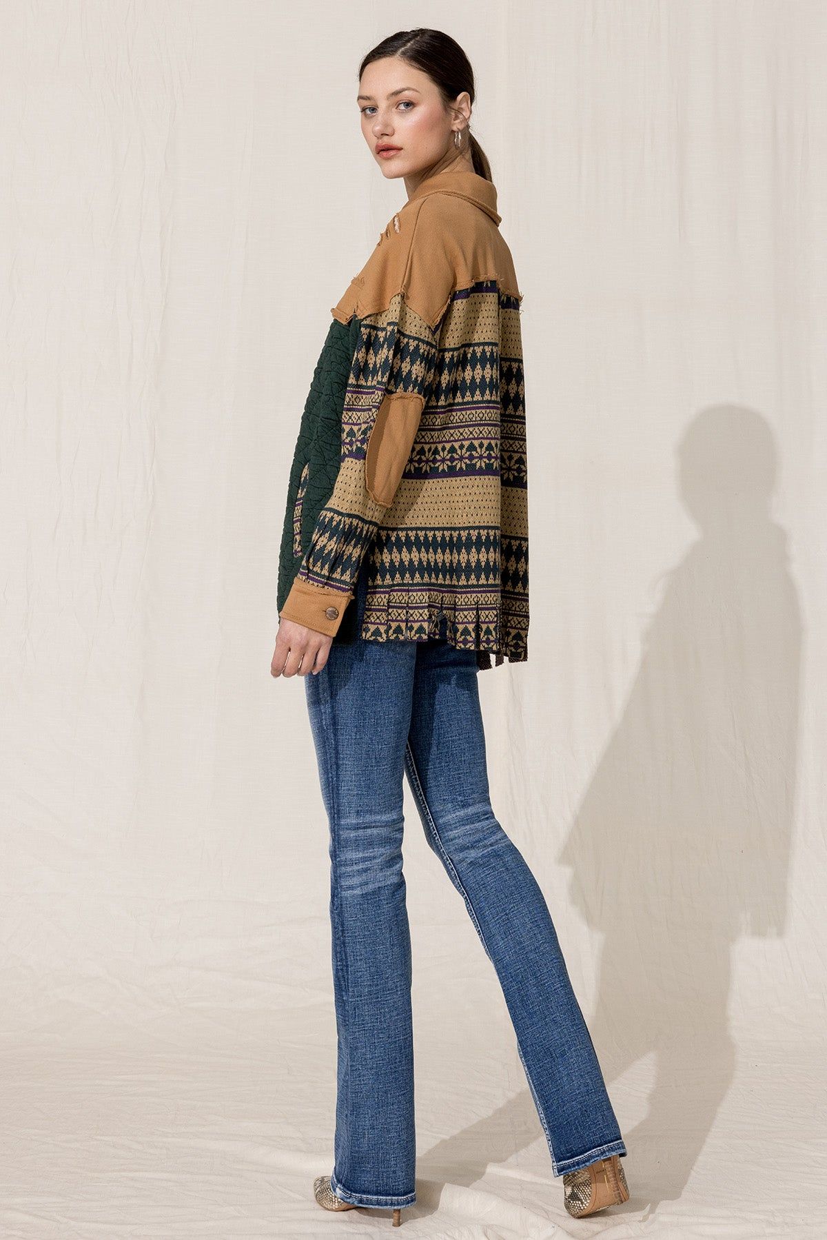 Mix Media Button Down Jacket sold by Miss Me product image thumbnail 6