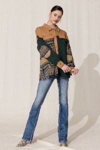 Mix Media Button Down Jacket sold by Miss Me