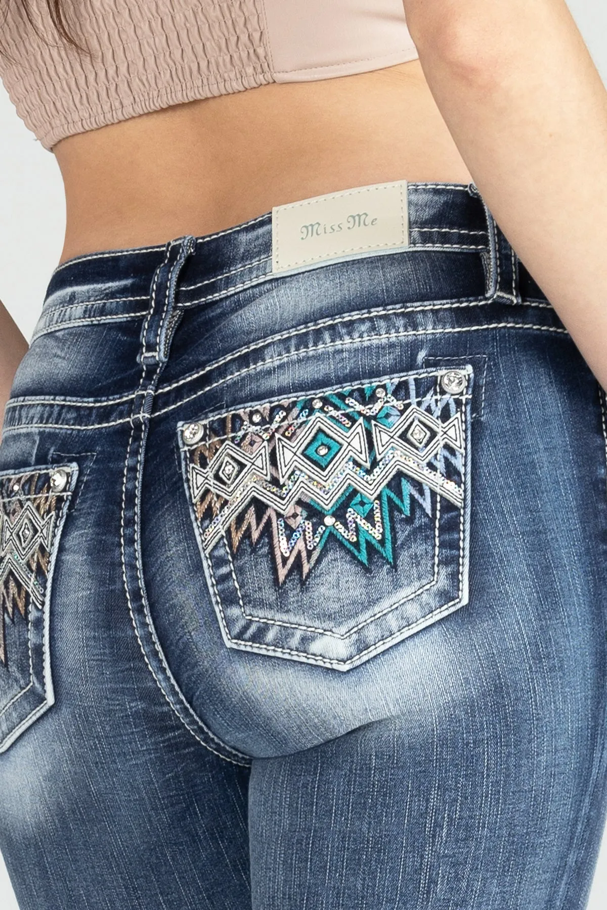Zig Zag Bootcut Denim sold by Miss Me product image thumbnail 4