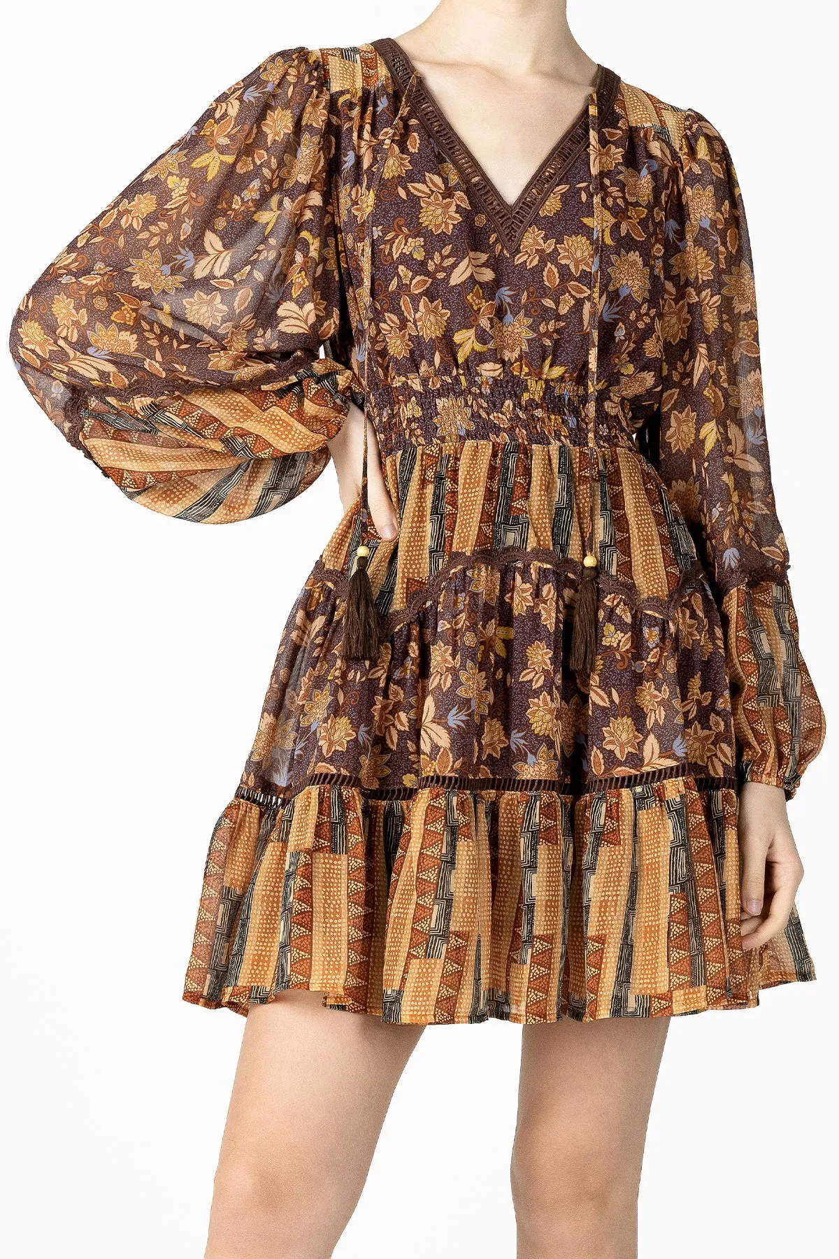 Mixed Floral Pattern Mini Dress sold by Miss Me product image thumbnail 5