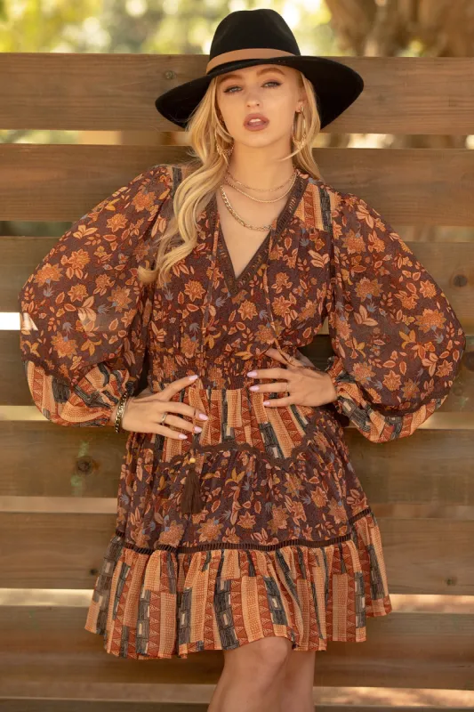 Mixed Floral Pattern Mini Dress sold by Miss Me