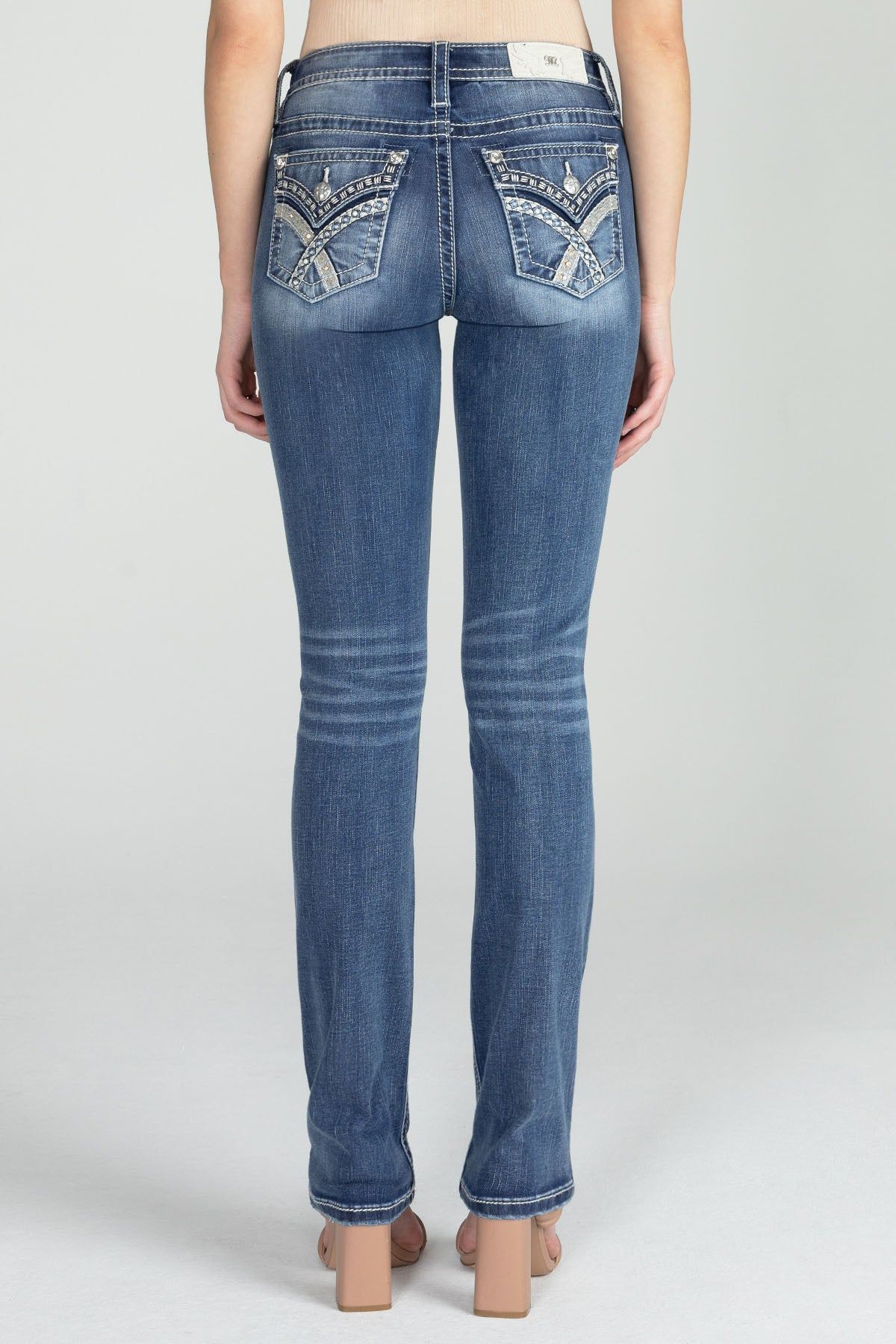 Sequin Cross Stitch Straight Denim sold by Miss Me