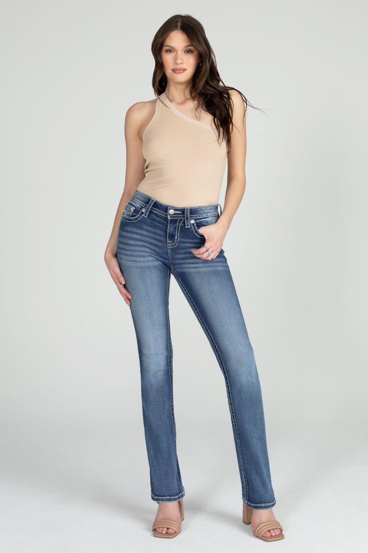 Sequin Cross Stitch Straight Denim sold by Miss Me product image thumbnail 2