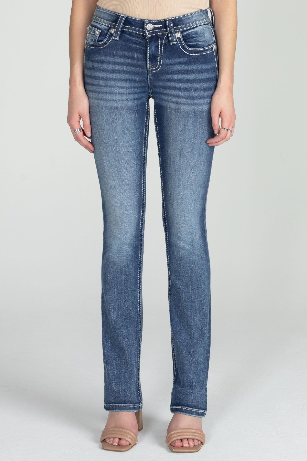 Sequin Cross Stitch Straight Denim sold by Miss Me product image thumbnail 5