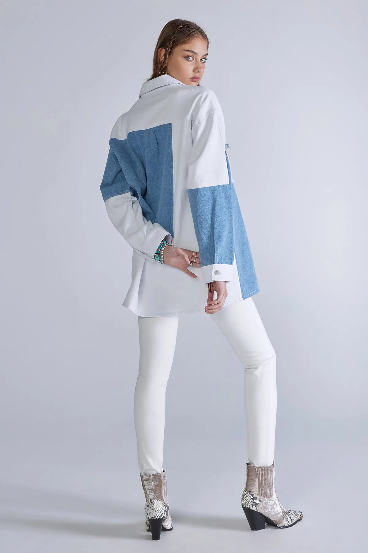 Oversized Denim Jacket sold by Miss Me product image thumbnail 3