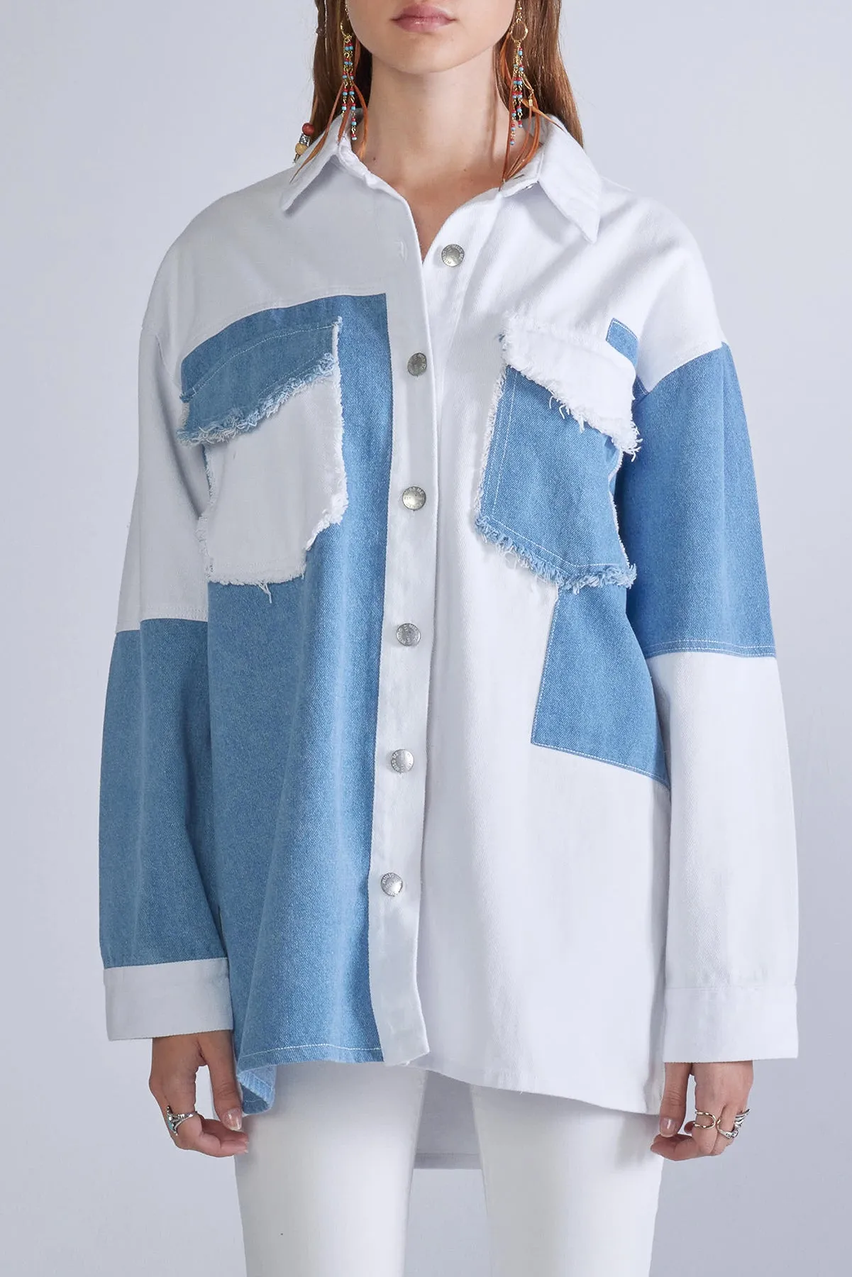 Oversized Denim Jacket sold by Miss Me product image thumbnail 5