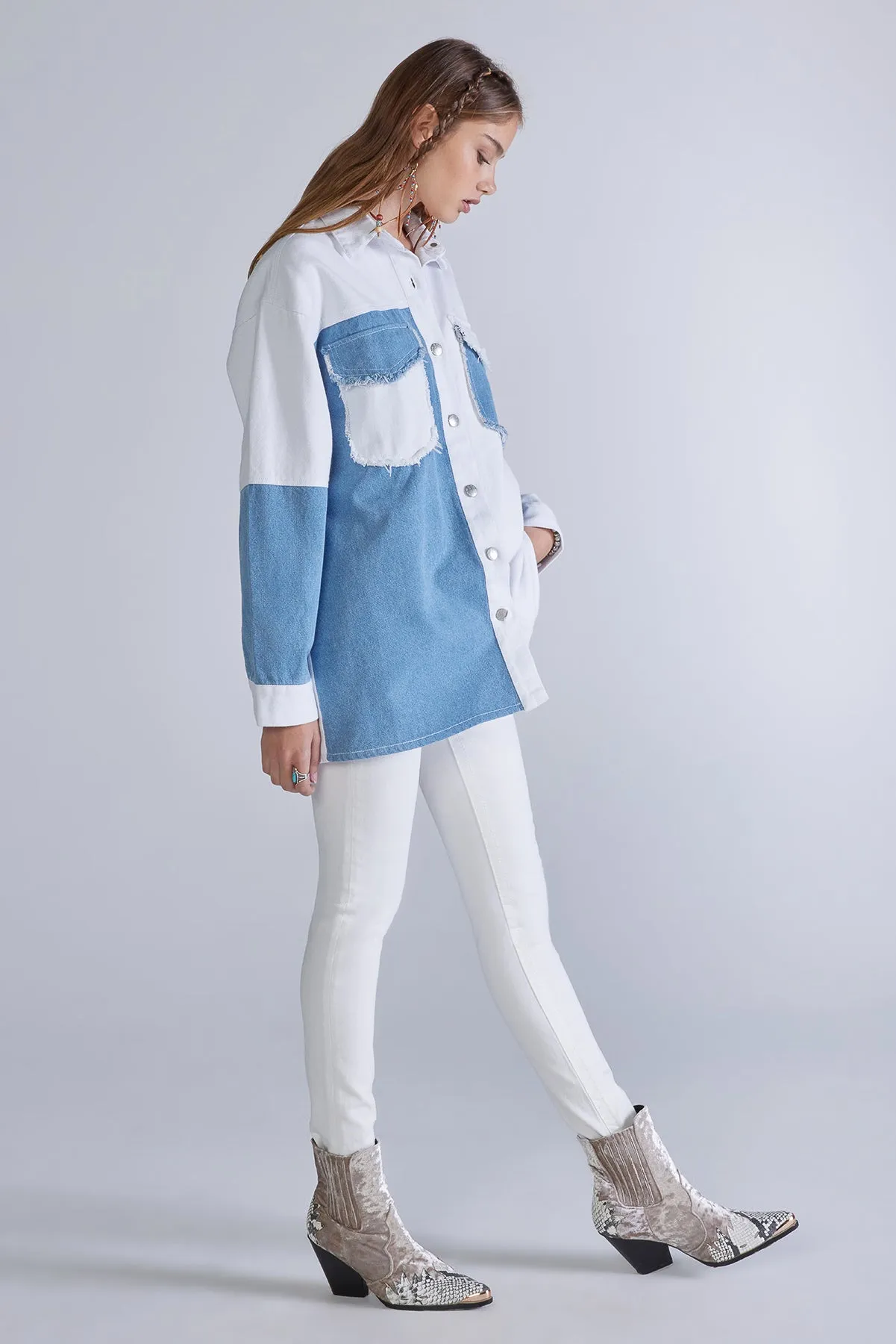 Oversized Denim Jacket sold by Miss Me product image thumbnail 2
