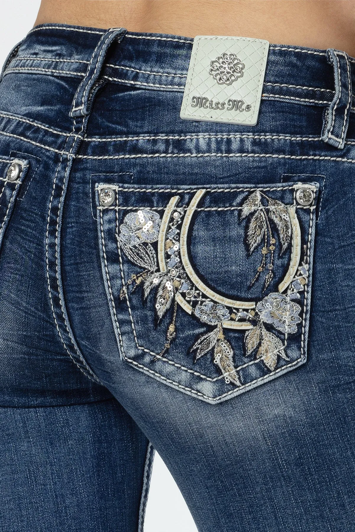 Floral Feathers Bootcut Jeans sold by Miss Me product image thumbnail 4
