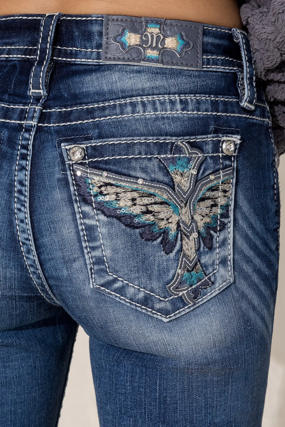 Icelandic Cross Bootcut Jeans sold by Miss Me product image thumbnail 4