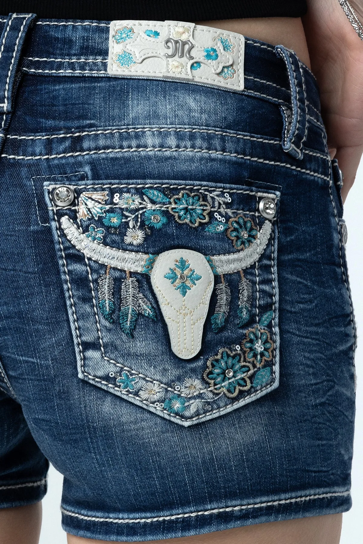 Dreamy Longhorn Jean Shorts sold by Miss Me product image thumbnail 4