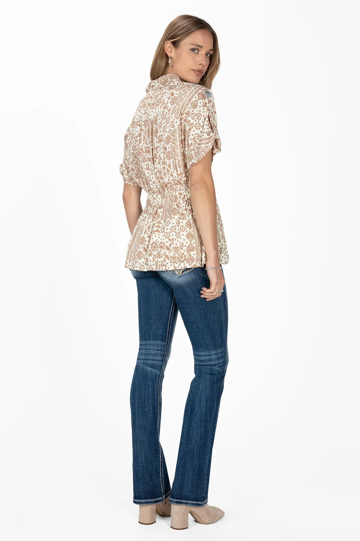 Aztec Print Twist Blouse sold by Miss Me product image thumbnail 4