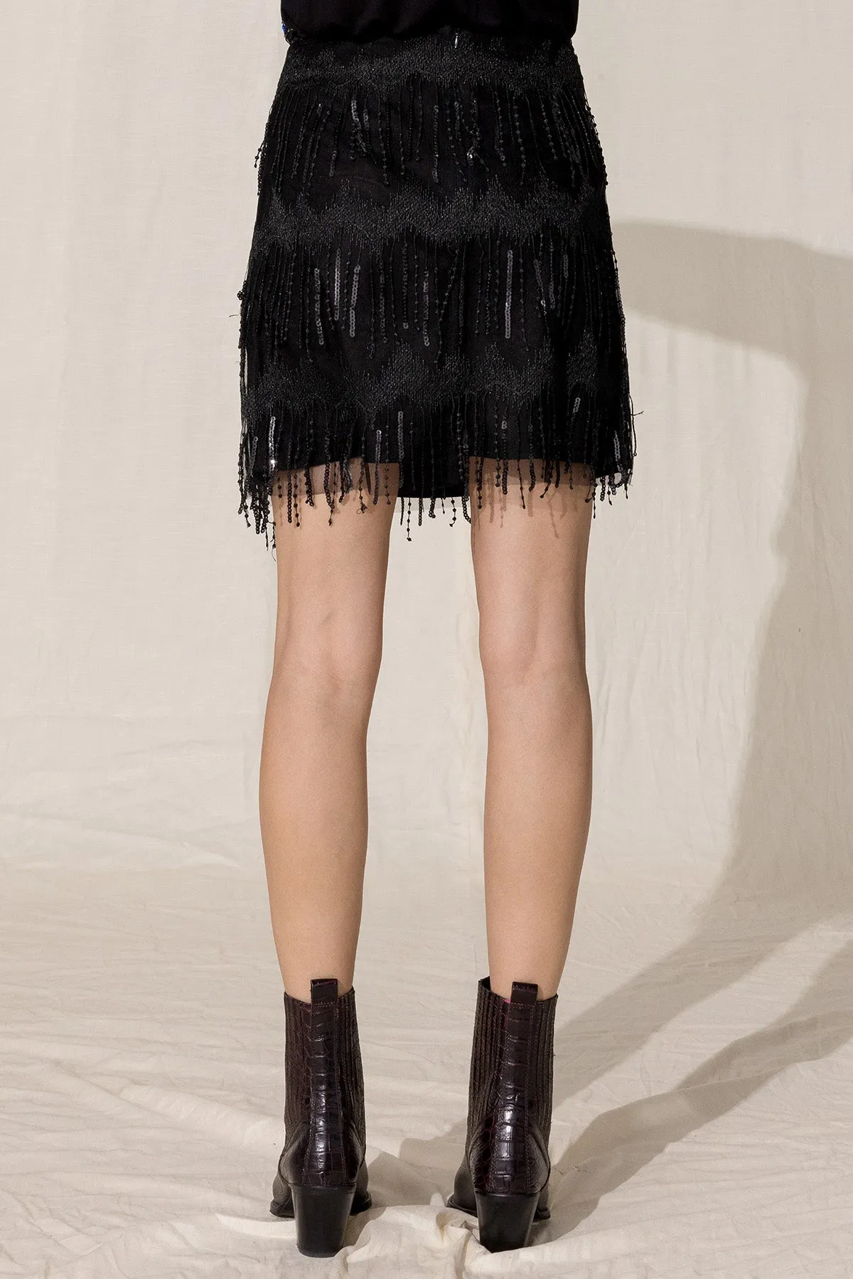 Sequin Fringe Skirt sold by Miss Me product image thumbnail 3
