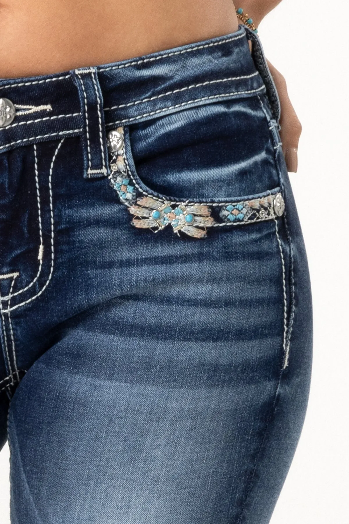 Aqua Topaz Bootcut Jeans sold by Miss Me product image thumbnail 4