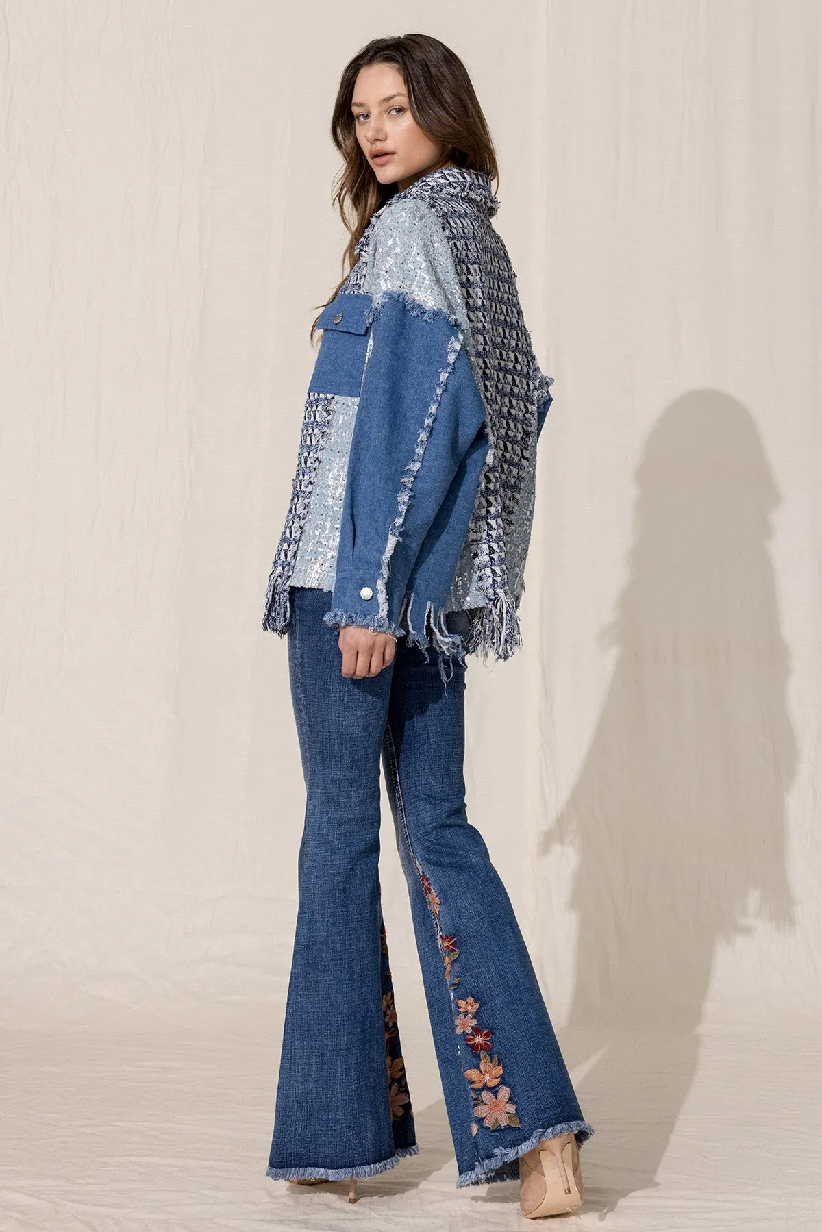 Tweed Button Down Jacket sold by Miss Me product image thumbnail 5