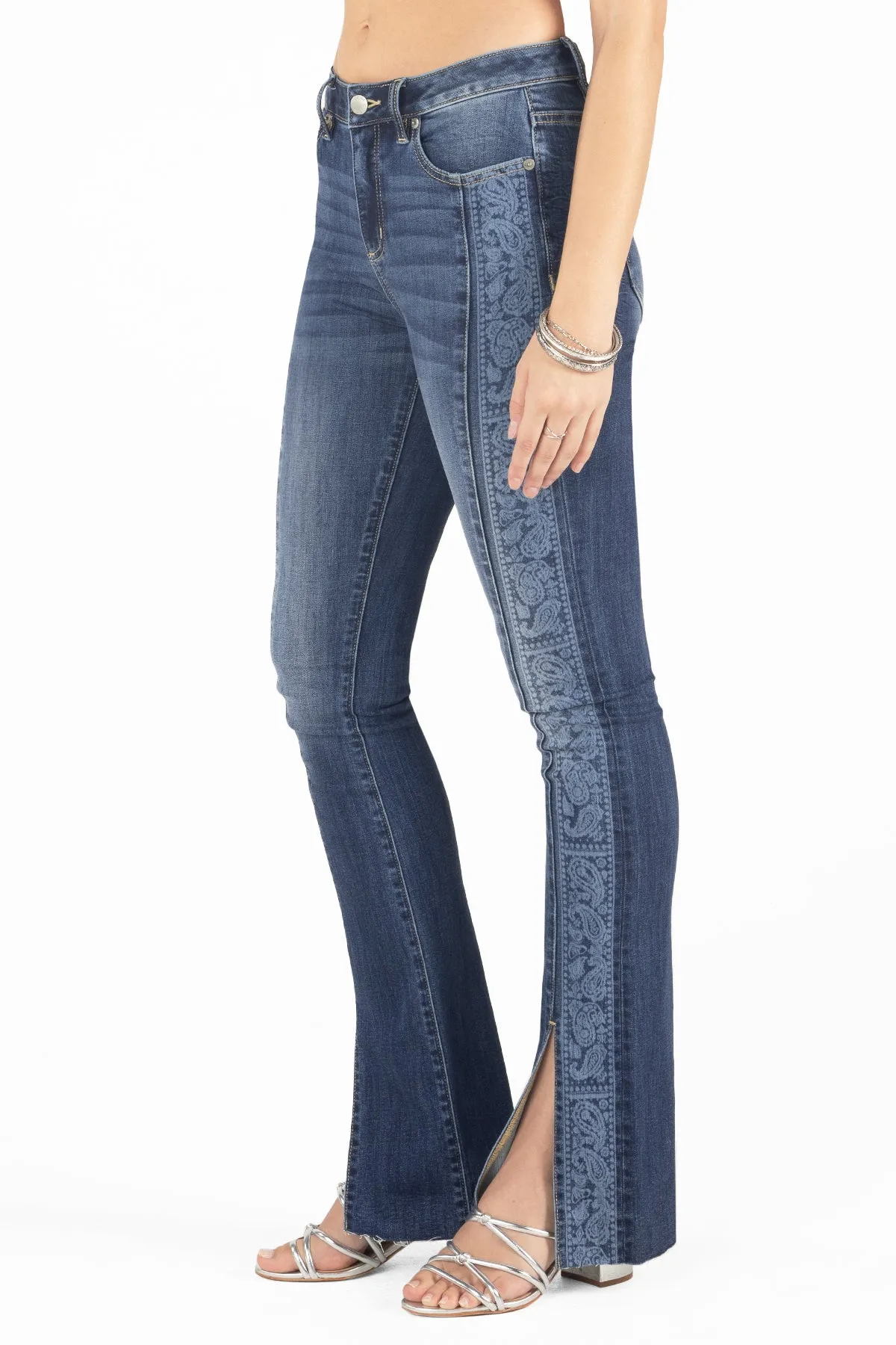 Paisley Front Slit Bootcut Jeans sold by Miss Me product image thumbnail 3