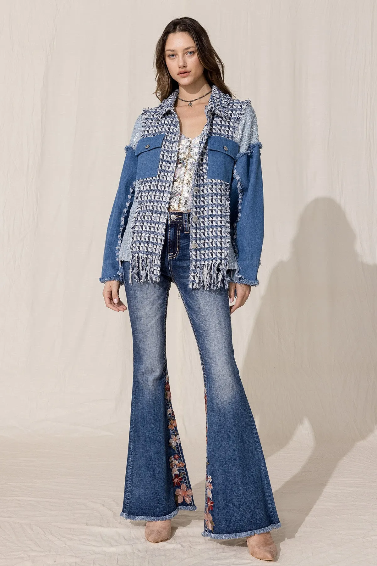 Tweed Button Down Jacket sold by Miss Me product image thumbnail 4