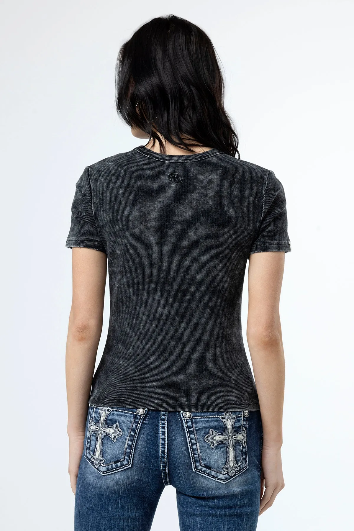 Subtle Wash Longline Tee sold by Miss Me product image thumbnail 4