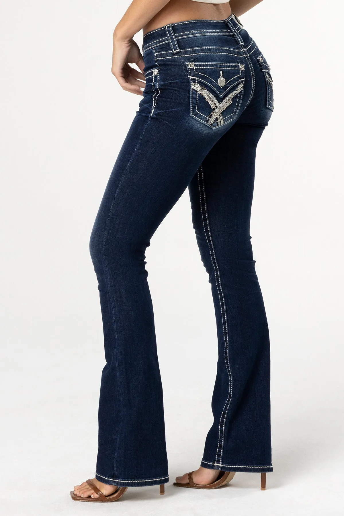 Crissy Silver Bootcut Jeans sold by Miss Me product image thumbnail 4