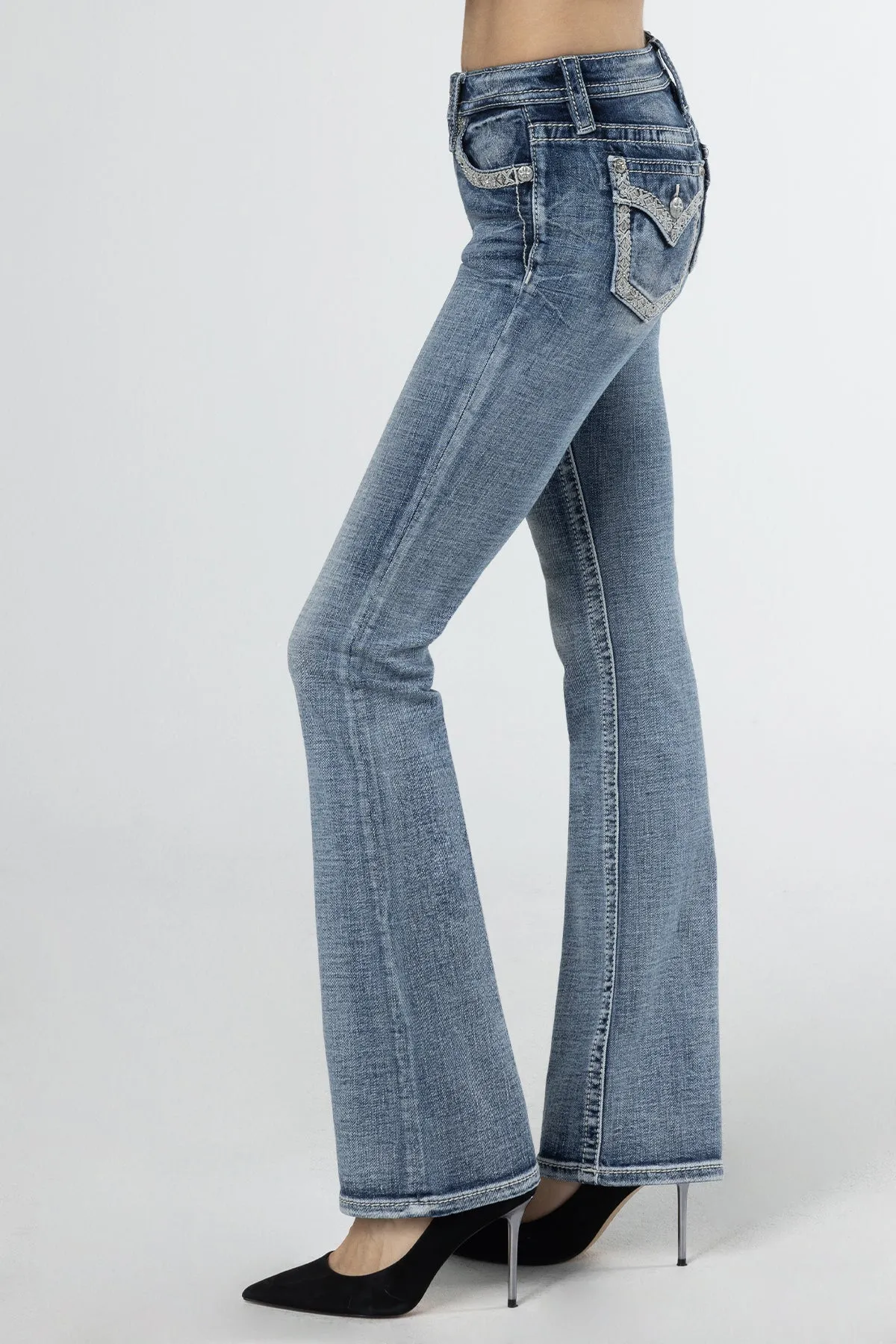 Sparkling Geo Stitch Bootcut Jeans sold by Miss Me product image thumbnail 3