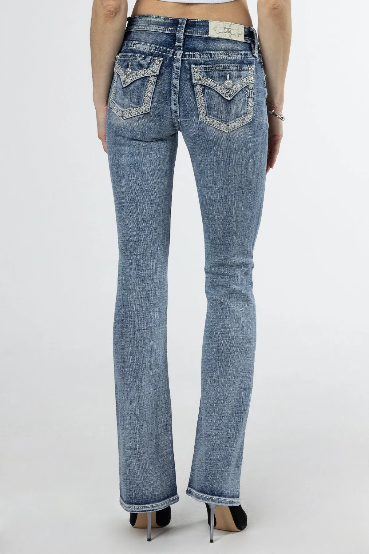 Sparkling Geo Stitch Bootcut Jeans sold by Miss Me