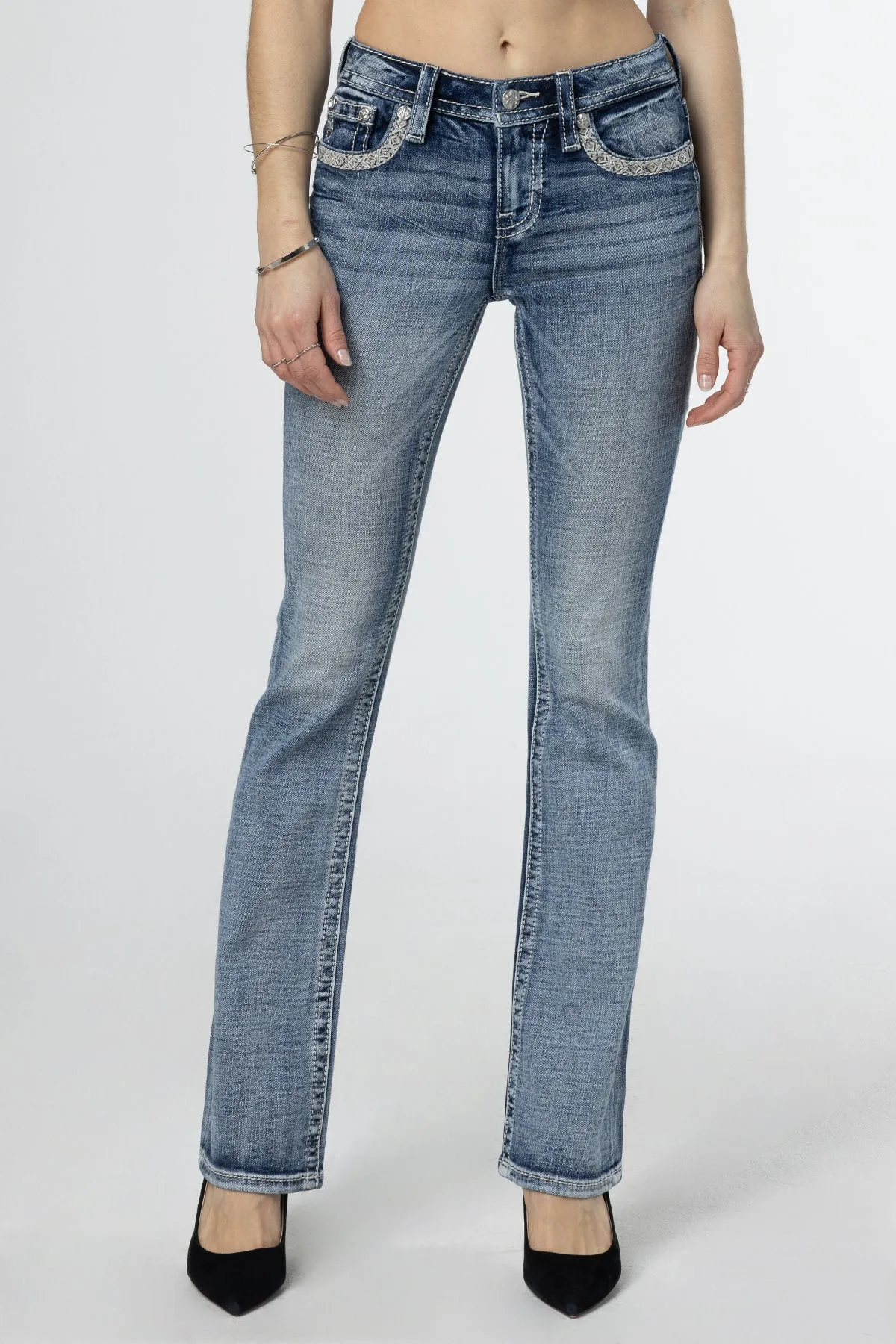 Sparkling Geo Stitch Bootcut Jeans sold by Miss Me product image thumbnail 2