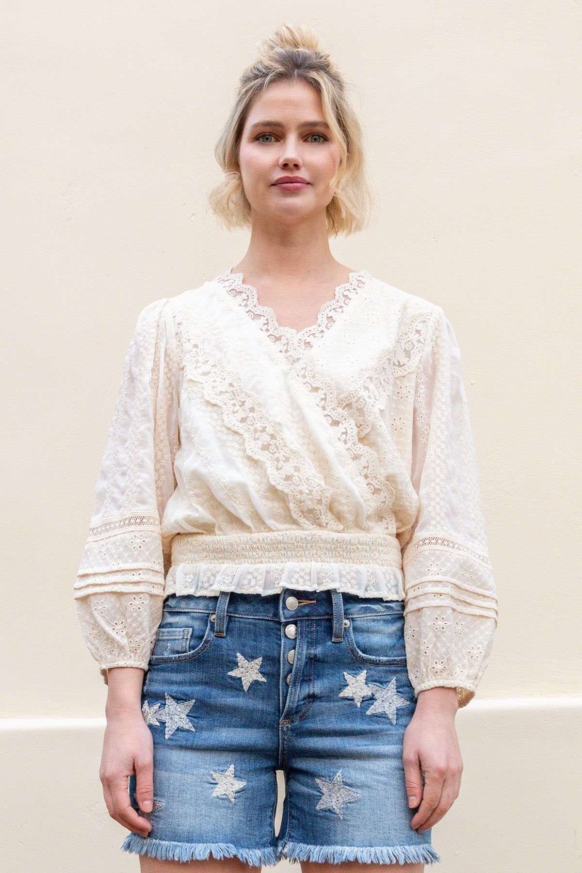 Surplice Crochet Top sold by Miss Me