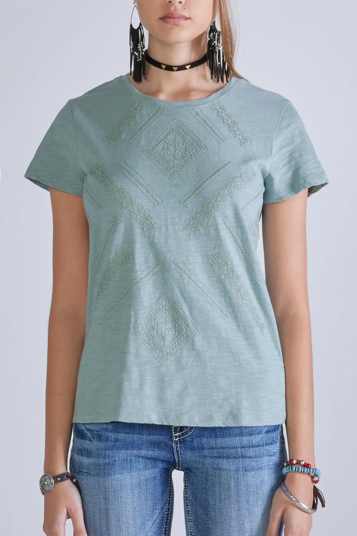 Embroidered T-Shirt sold by Miss Me product image thumbnail 5