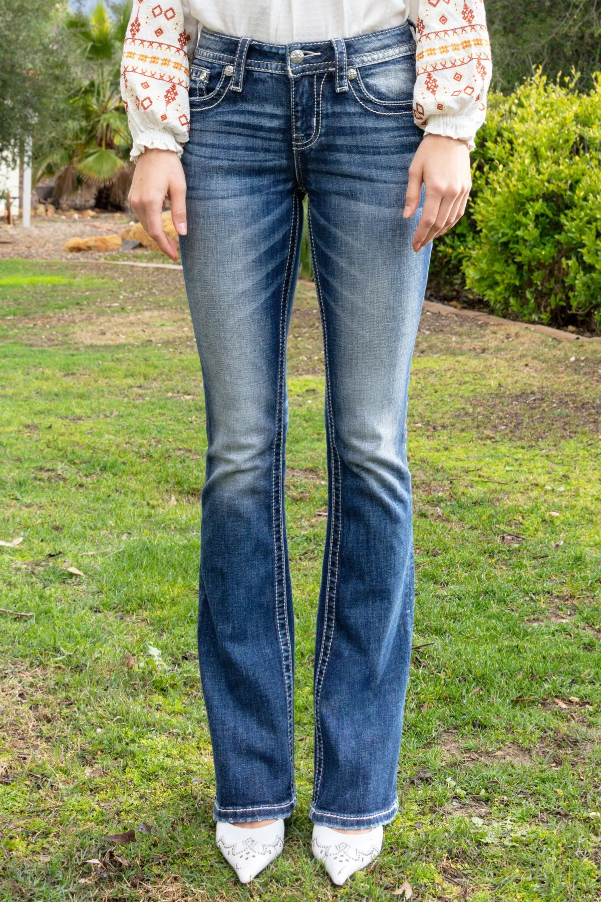 Spring Blossom Aztec Bootcut Denim sold by Miss Me product image thumbnail 2