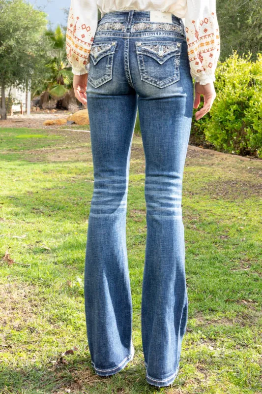 Spring Blossom Aztec Bootcut Denim sold by Miss Me