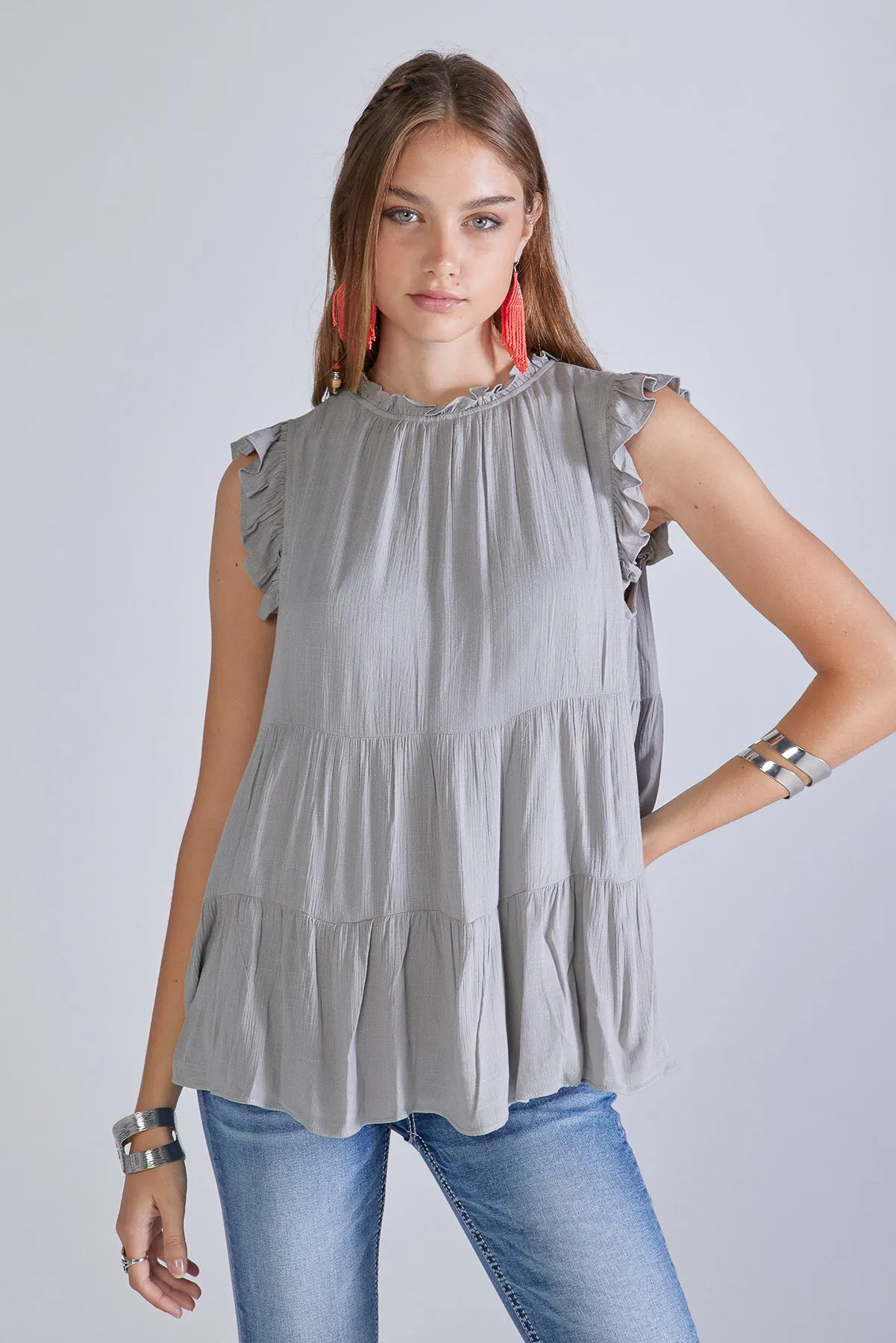 Tiered Sleeveless Top sold by Miss Me