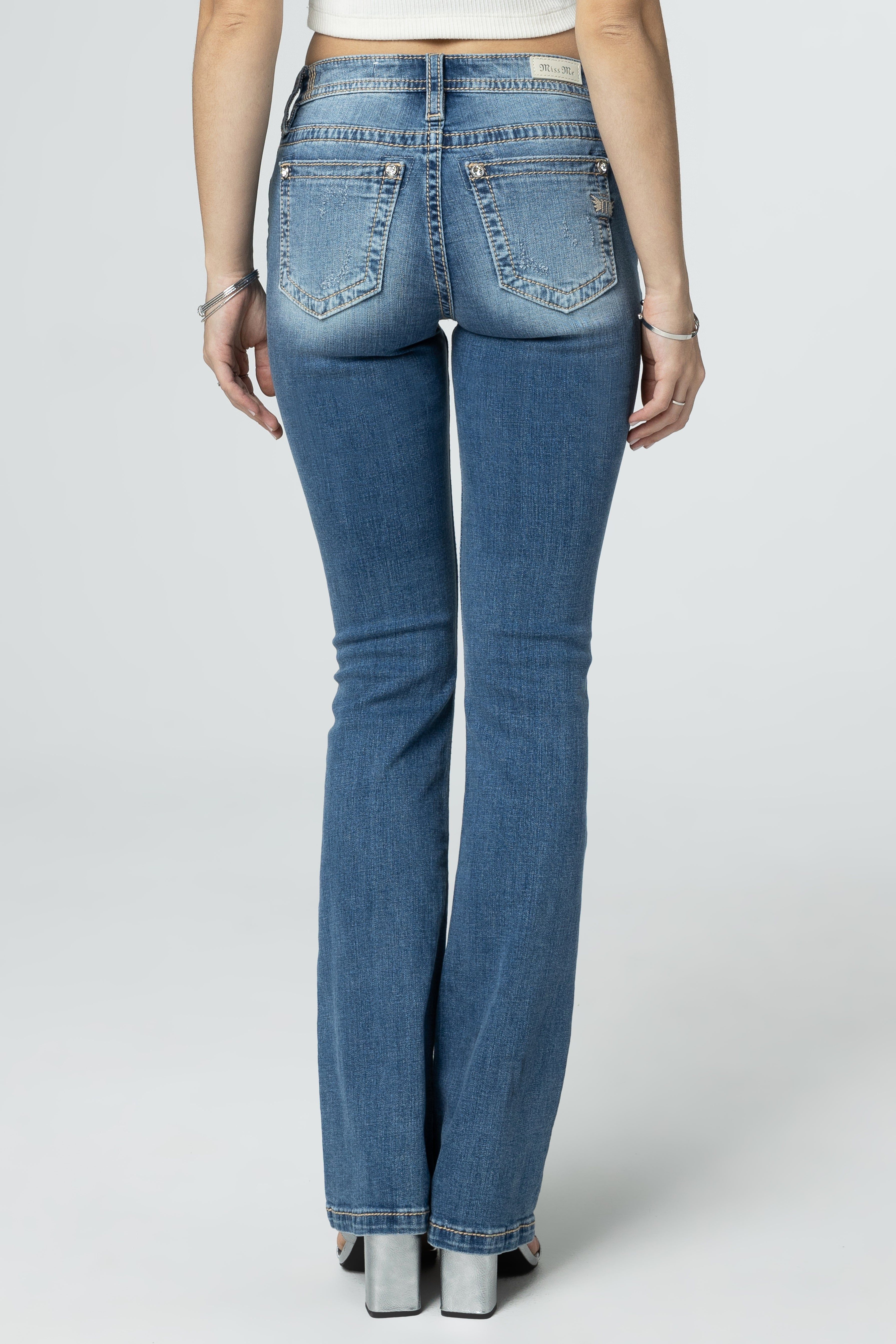 Light Wash Distressed Bootcut Jeans sold by Miss Me