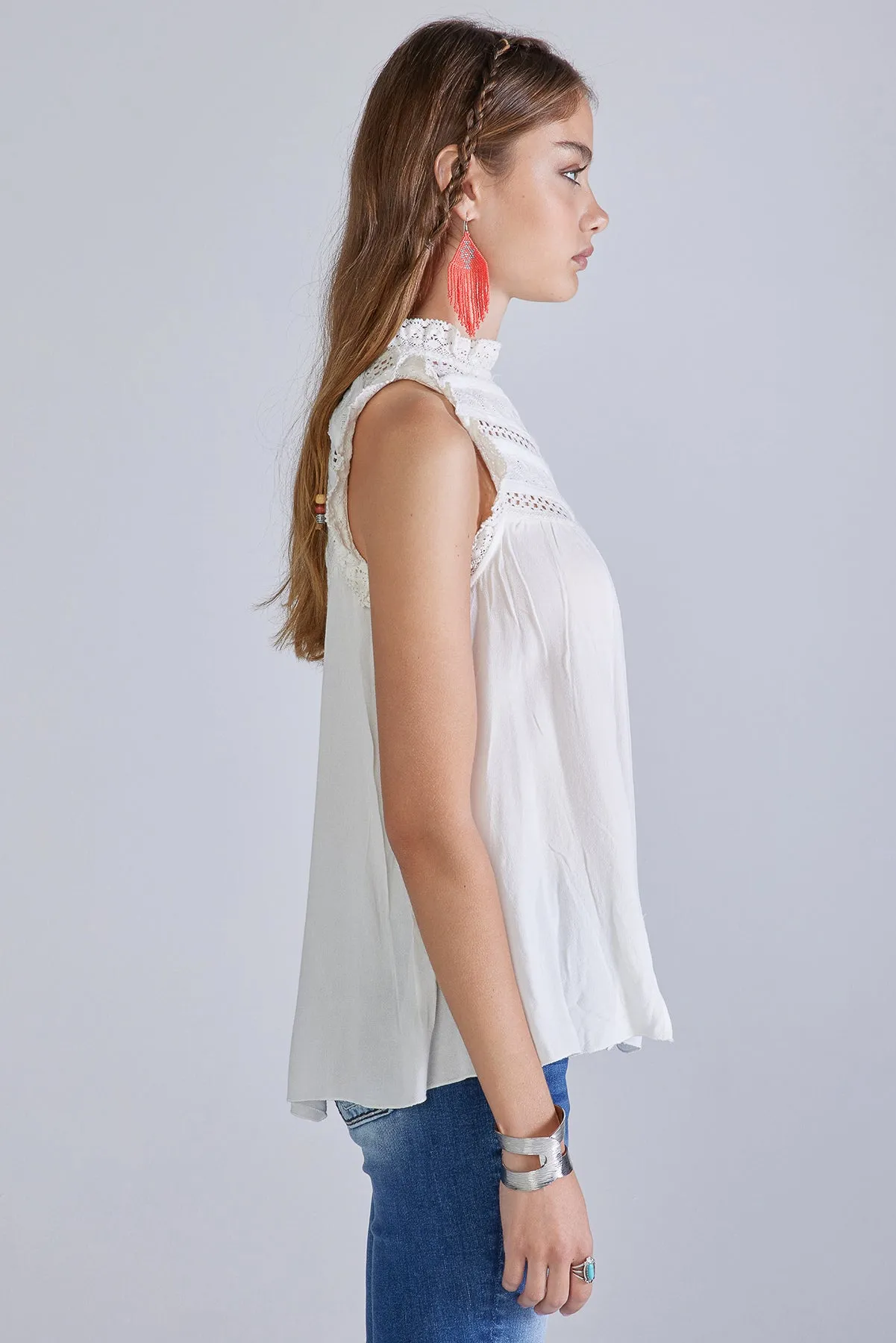 Lace Inset Top sold by Miss Me product image thumbnail 3