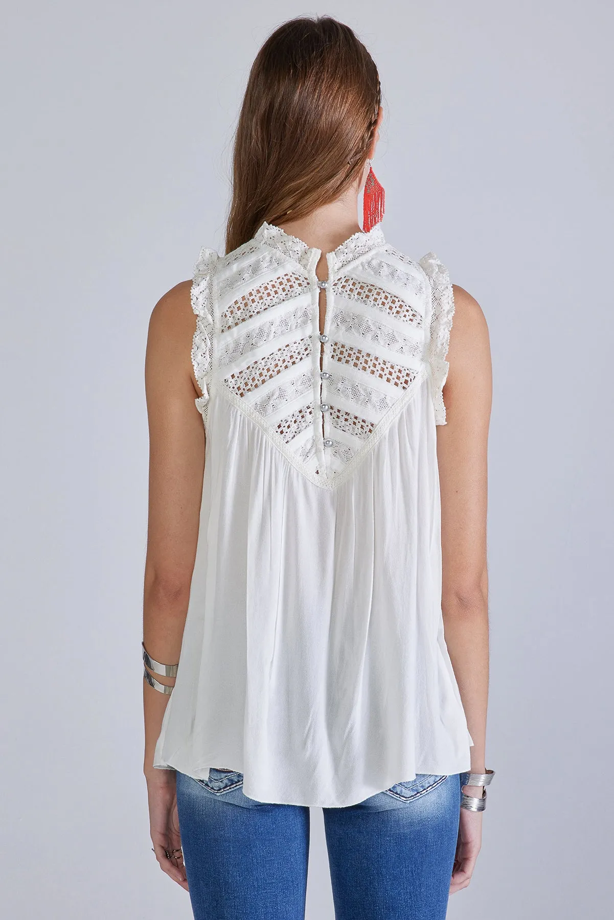 Lace Inset Top sold by Miss Me product image thumbnail 2