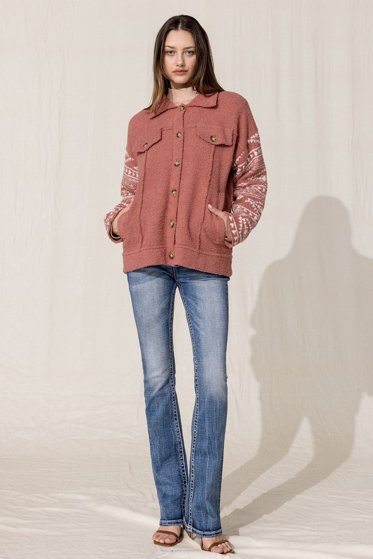 Aztec Printed Shacket sold by Miss Me product image thumbnail 5