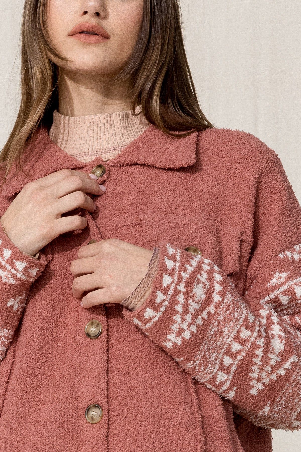 Aztec Printed Shacket sold by Miss Me