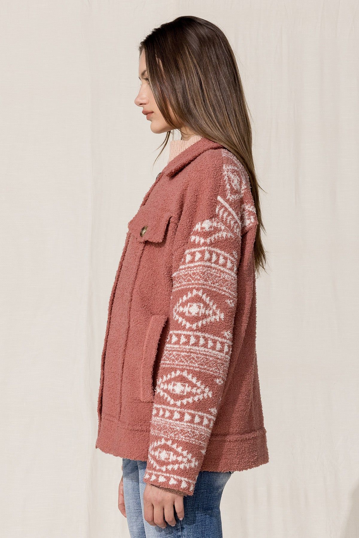 Aztec Printed Shacket sold by Miss Me product image thumbnail 4