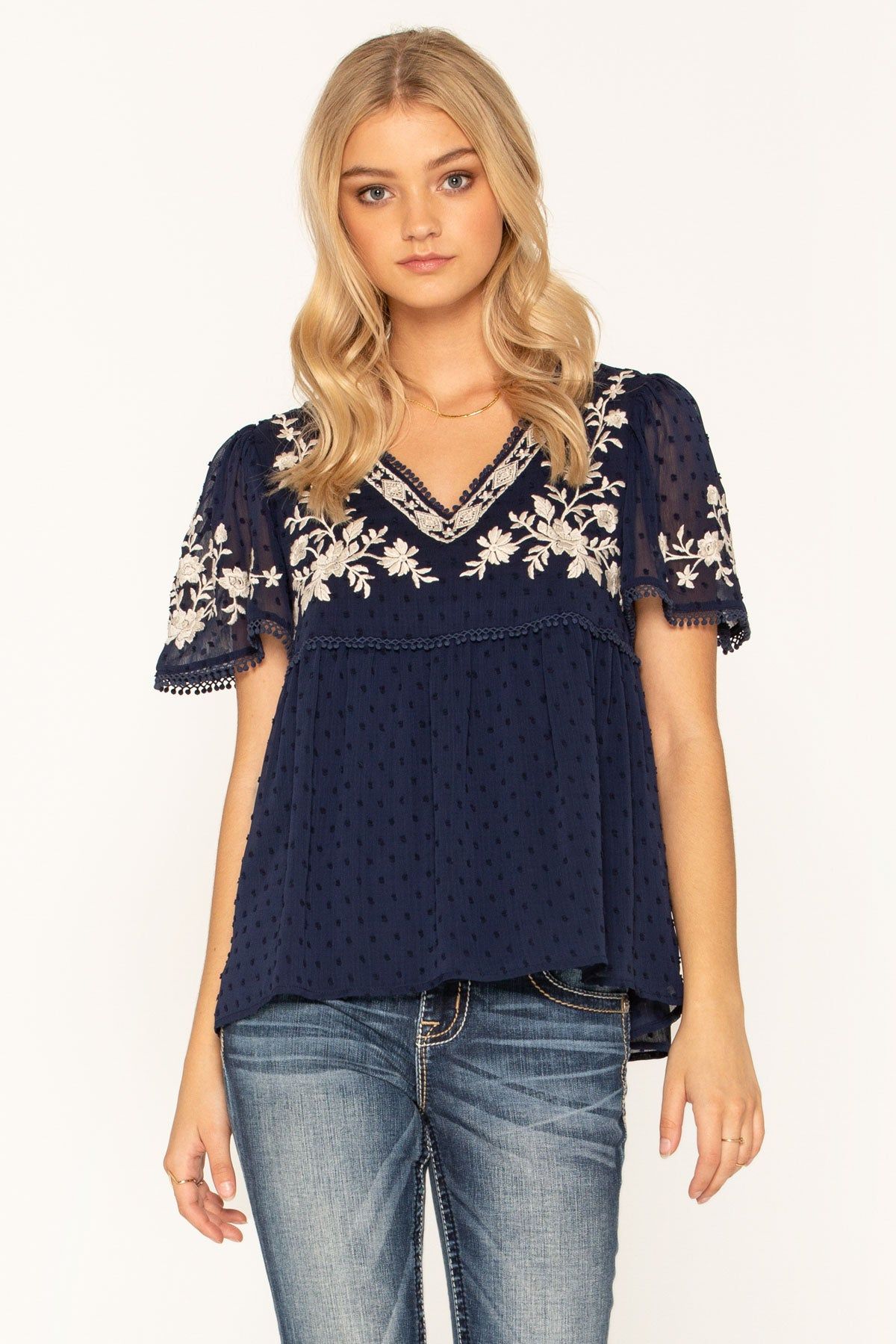 Floral Whispers Embroidered Top sold by Miss Me product image thumbnail 5